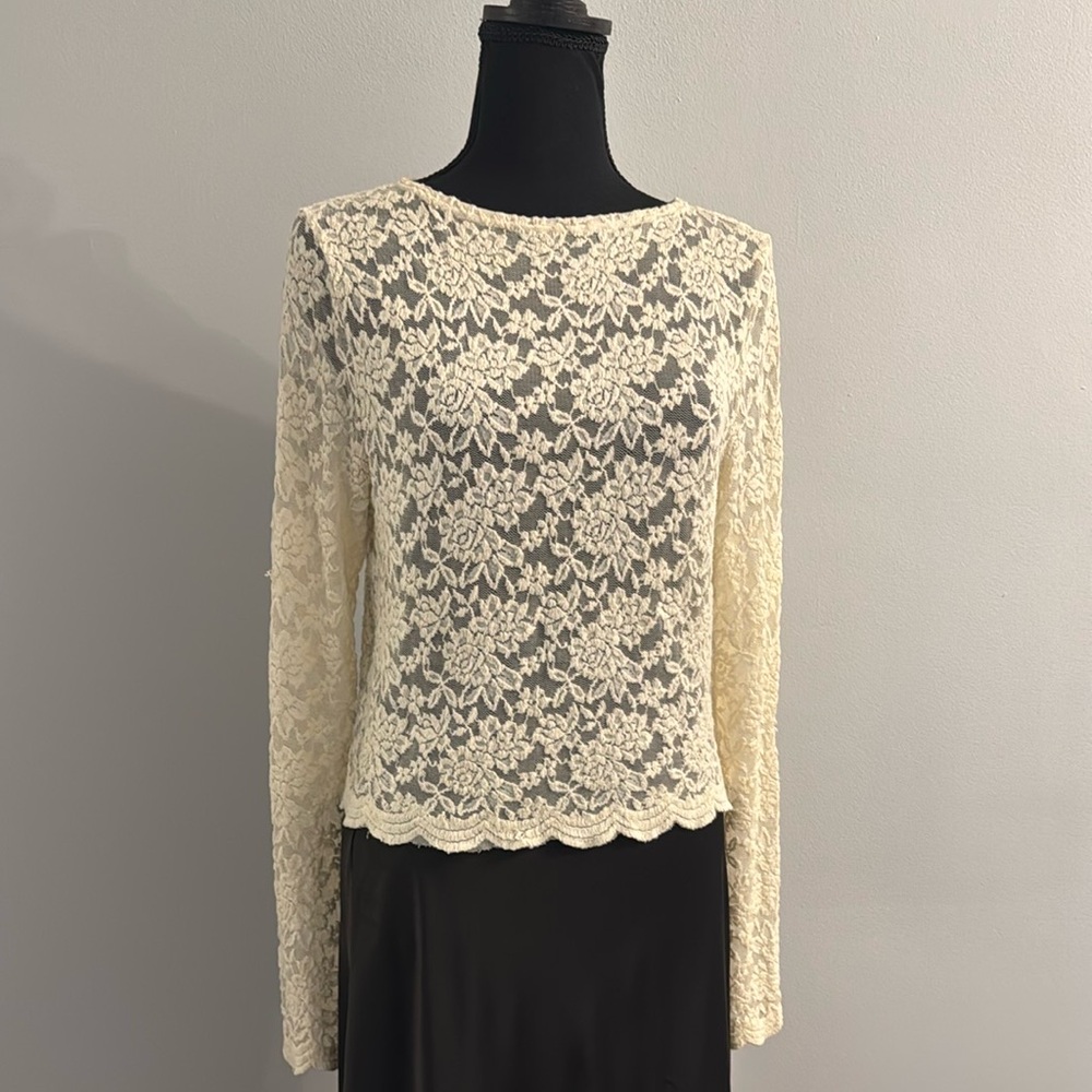 Elegant Cream Lace Women's Top